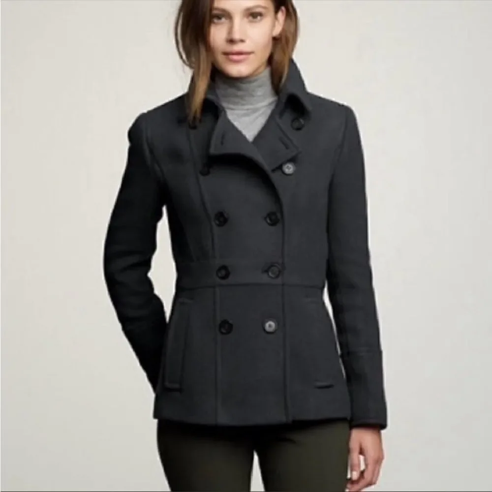 J. CREW Gray Wool Stadium Cloth Nello Gori Peacoat Jacket Blazer Double Breasted - Picture 2 of 8